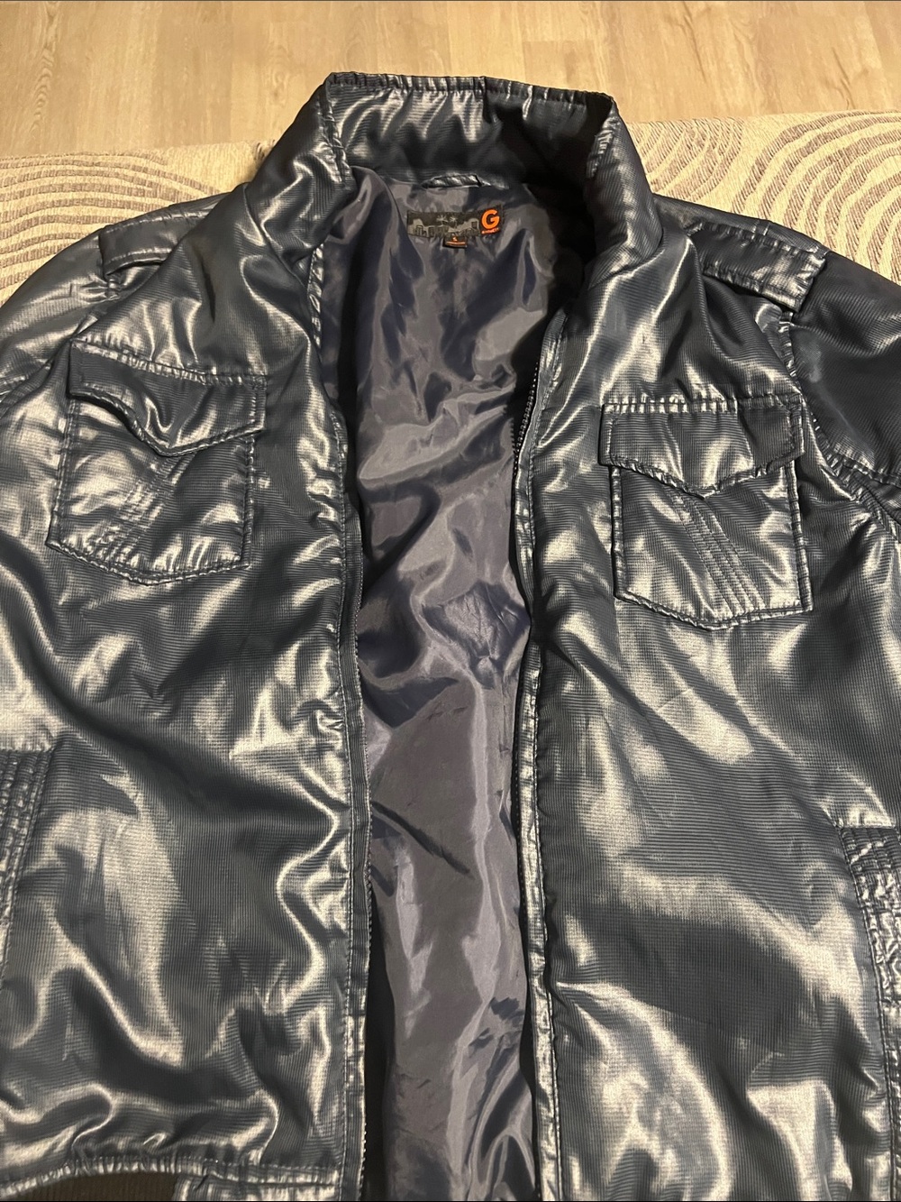 Guess Men's Shiny Navy Puffer Jacket